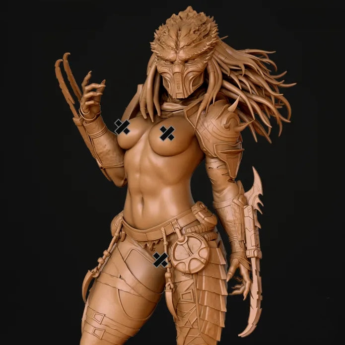 Female Predator NSFW Sculpture (75mm to 500mm) - Unassembled/Unpainted/3D Print