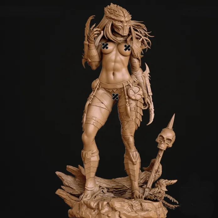 Female Predator NSFW Sculpture (75mm to 500mm) - Unassembled/Unpainted/3D Print