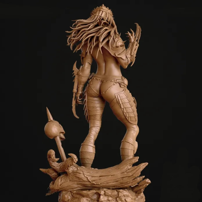 Female Predator NSFW Sculpture (75mm to 500mm) - Unassembled/Unpainted/3D Print