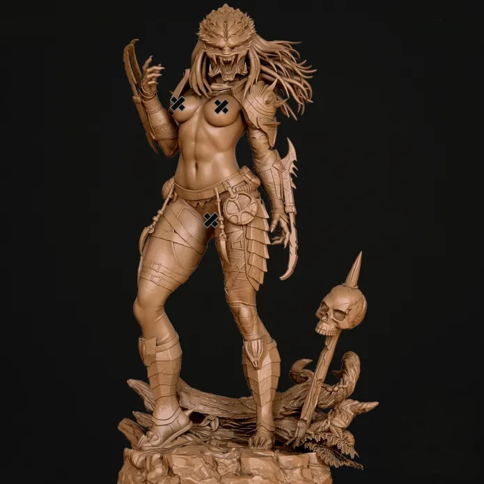 Female Predator NSFW Sculpture (75mm to 500mm) - Unassembled/Unpainted/3D Print