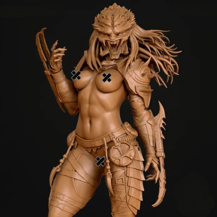 Female Predator NSFW Sculpture (75mm to 500mm) - Unassembled/Unpainted/3D Print