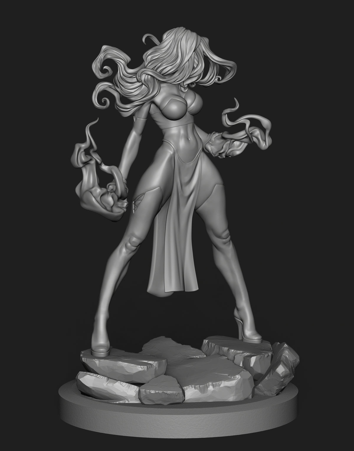 Sculpture de la Sorcière rouge (75 mm à 500 mm) - Non assemblé/Non peint/Impression 3D