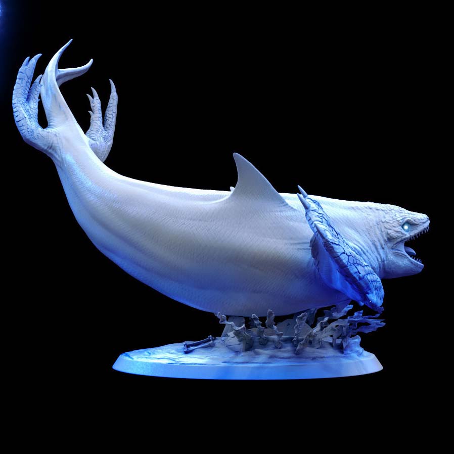 Primordial Orca - Pose 2 - by Mini Monster Mayhem- Tabletop RPG Miniature - Roleplaying 3D Printed Fantasy Mini