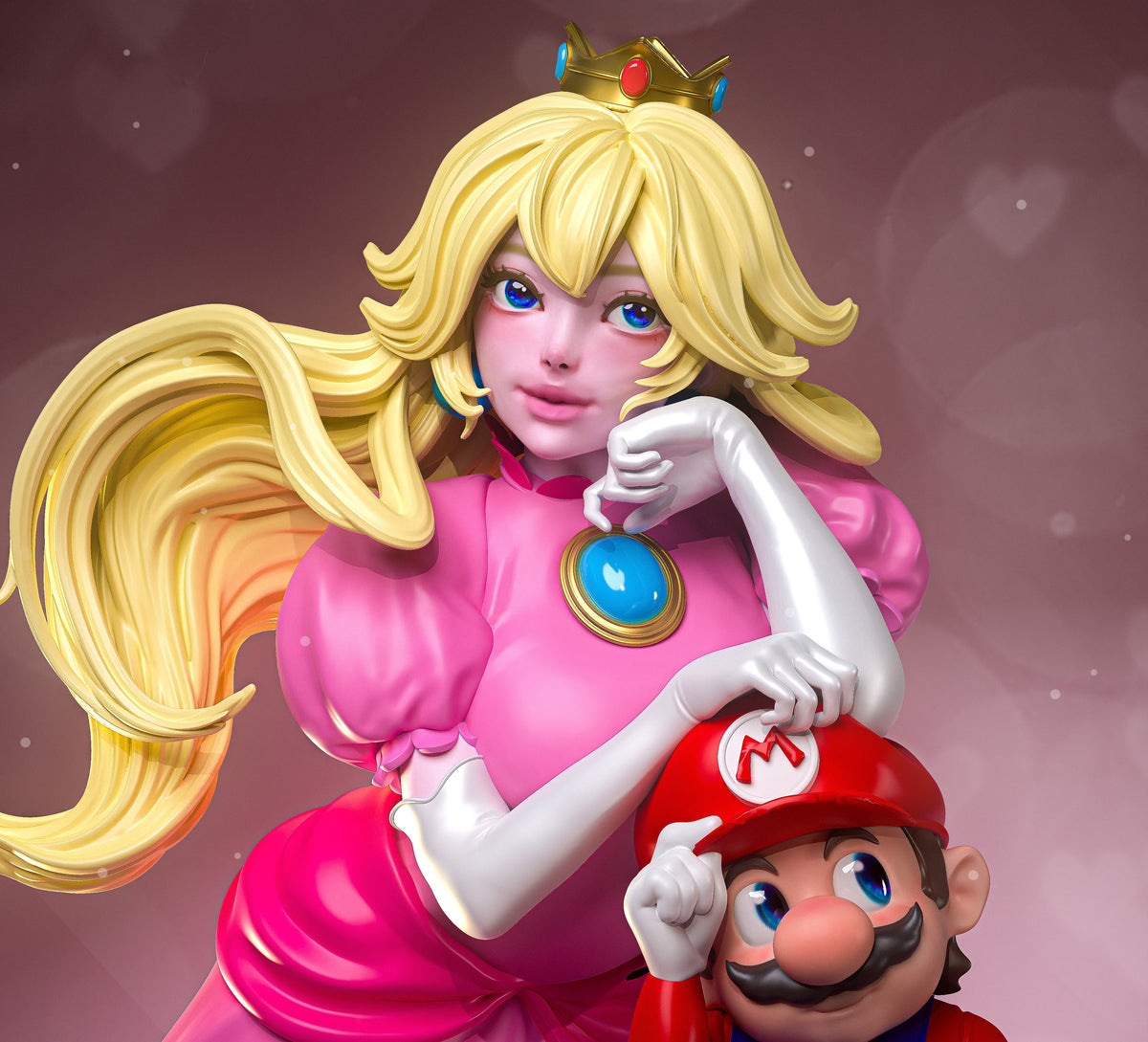 Princess Peach Sculpture(75mm to 500mm) - Unassembled/Unpainted/3D Print