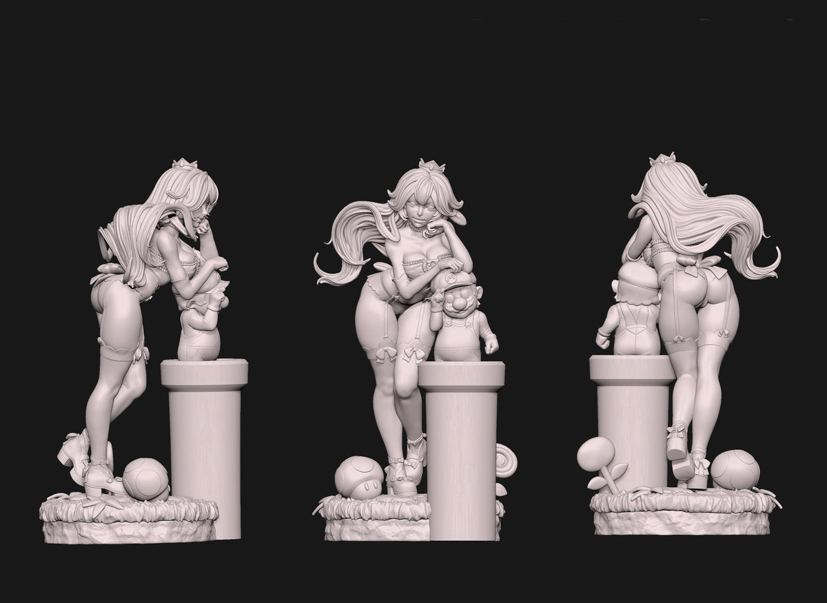 Princess Peach Sculpture(75mm to 500mm) - Unassembled/Unpainted/3D Print
