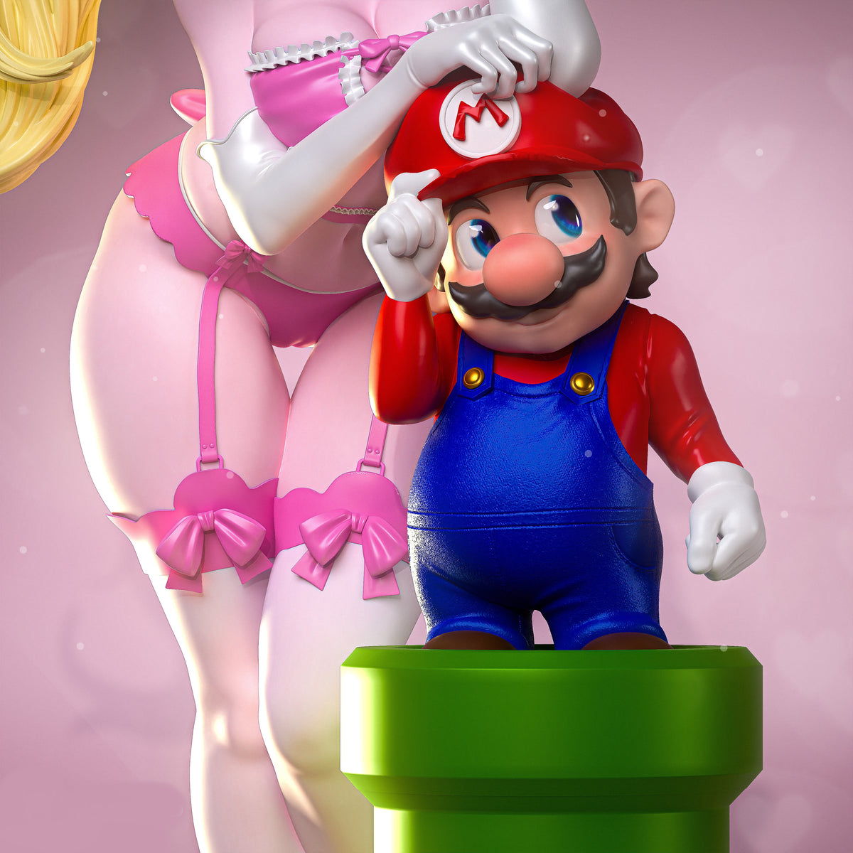 Princess Peach Sculpture(75mm to 500mm) - Unassembled/Unpainted/3D Print