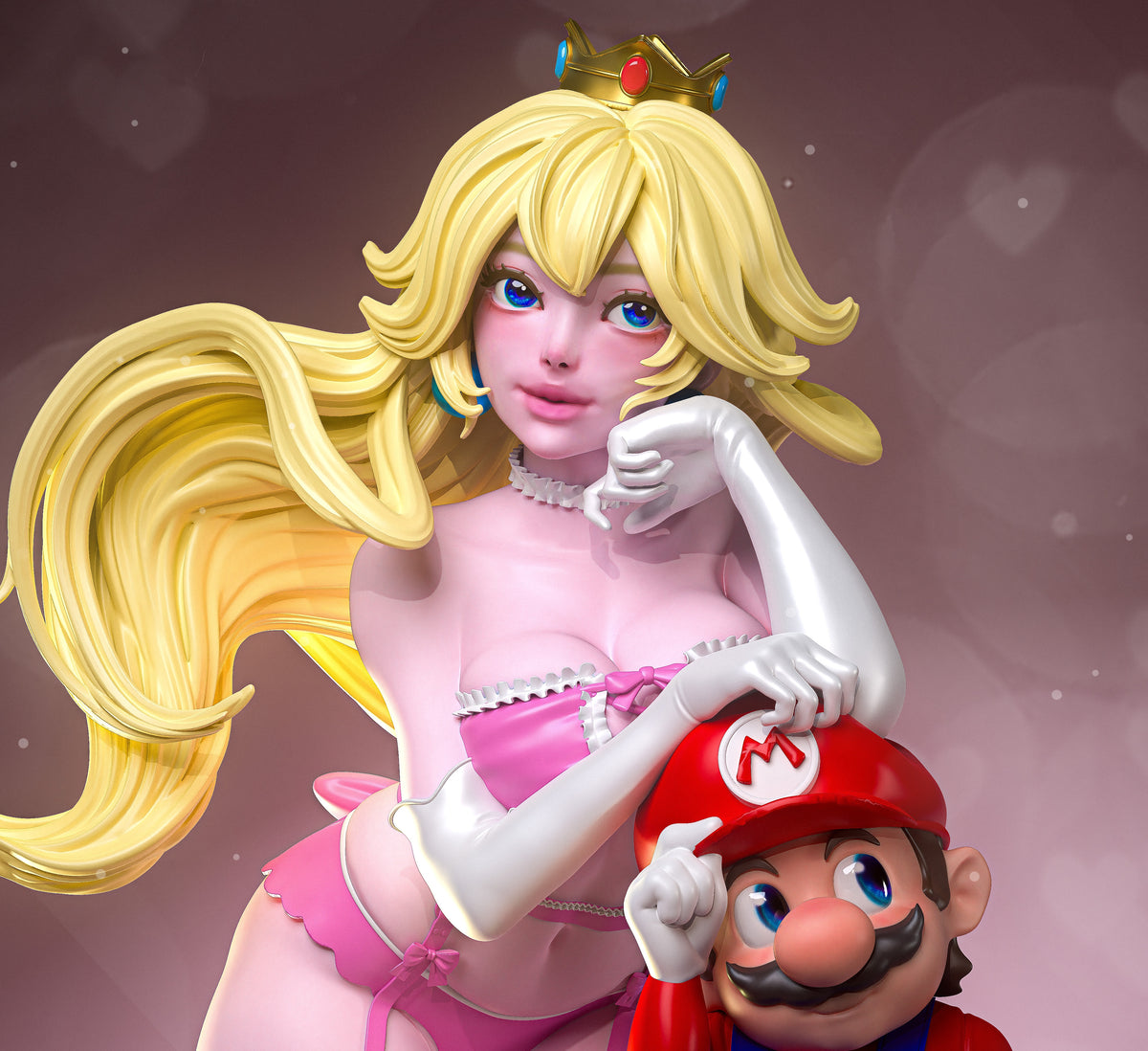 Princess Peach Sculpture(75mm to 500mm) - Unassembled/Unpainted/3D Print