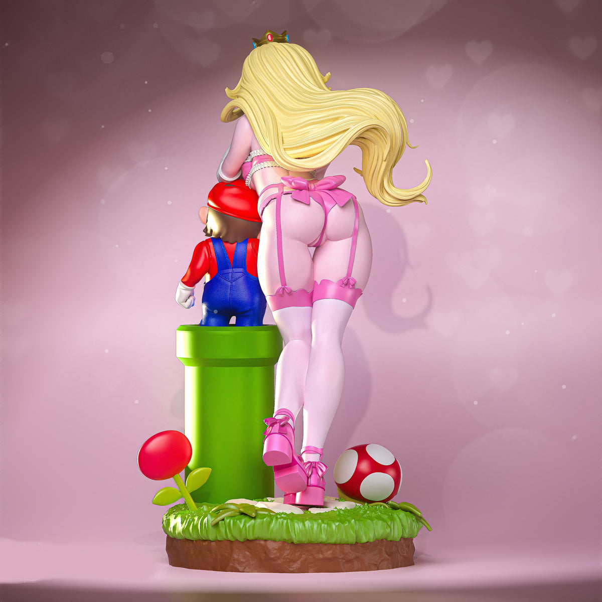 Princess Peach Sculpture(75mm to 500mm) - Unassembled/Unpainted/3D Print
