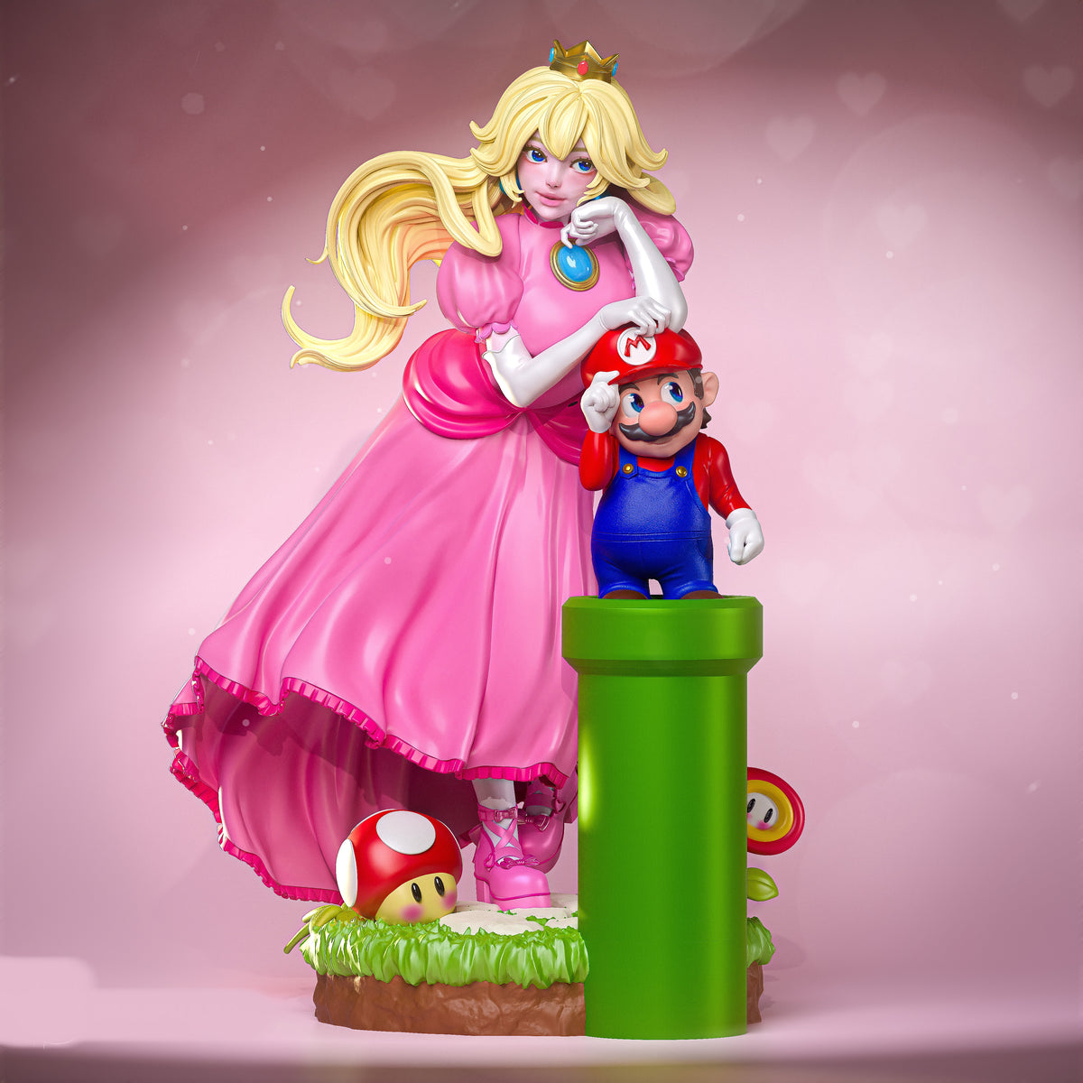 Princess Peach Sculpture(75mm to 500mm) - Unassembled/Unpainted/3D Print