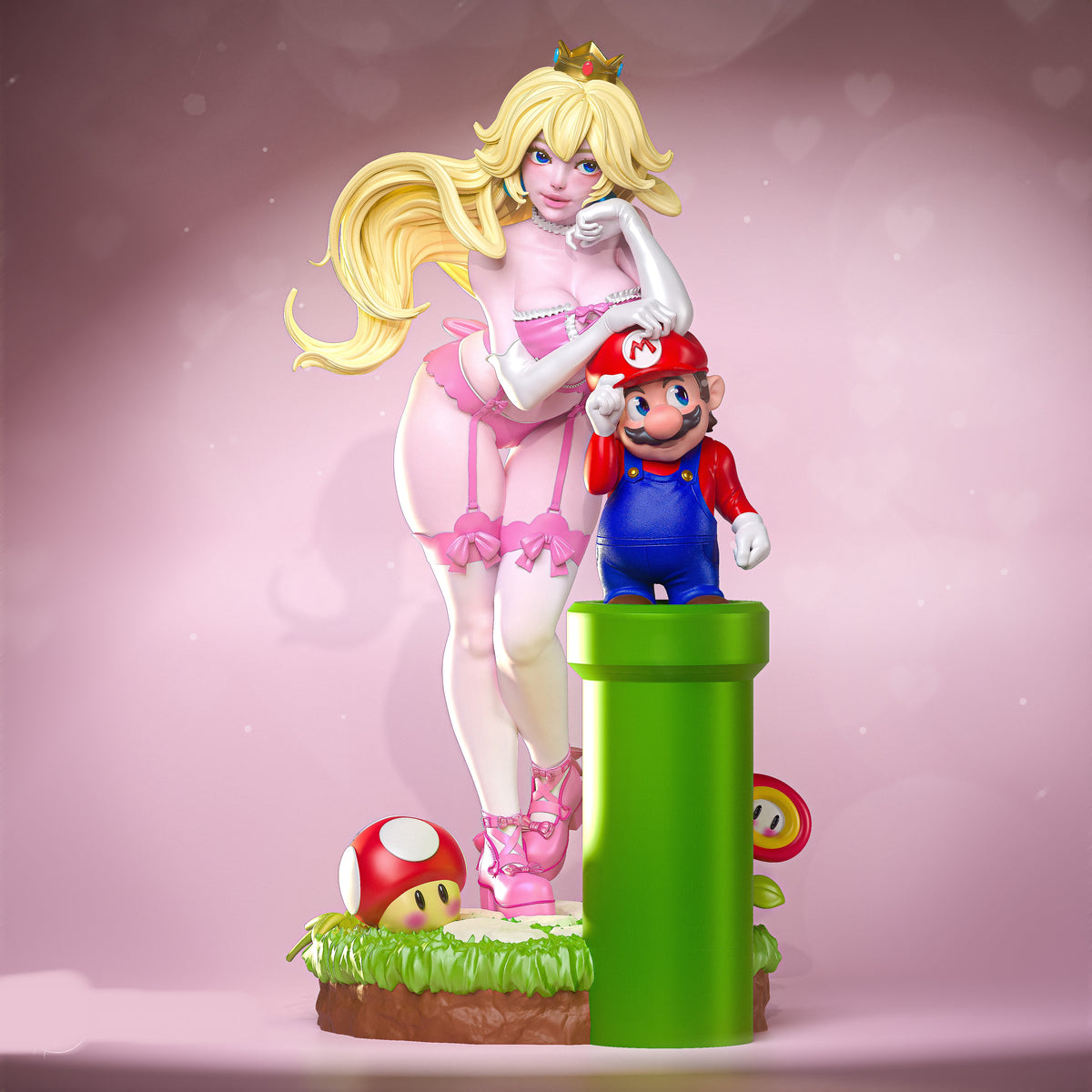 Princess Peach Sculpture(75mm to 500mm) - Unassembled/Unpainted/3D Print