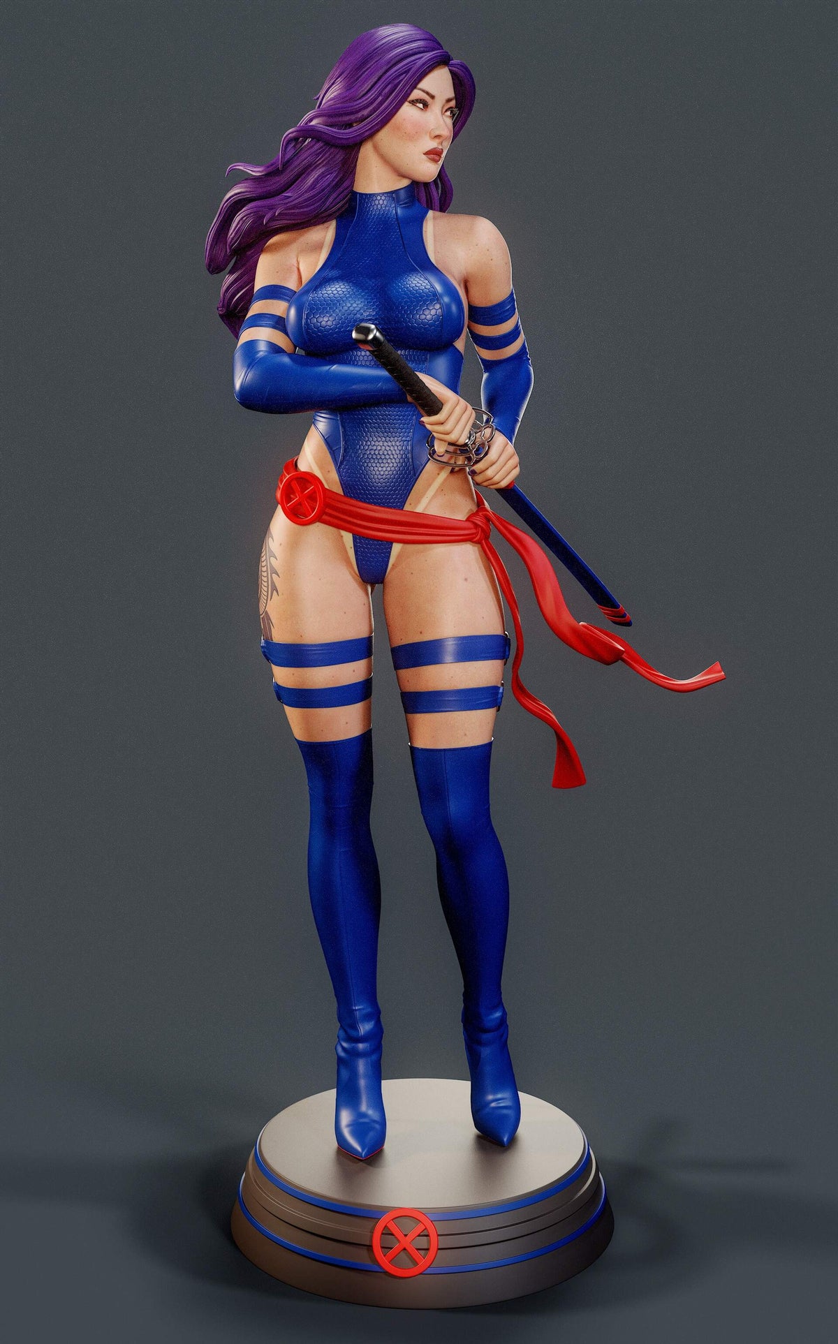 Psylocke Sculpture (75mm to 500mm) - Unassembled/Unpainted/3D Print