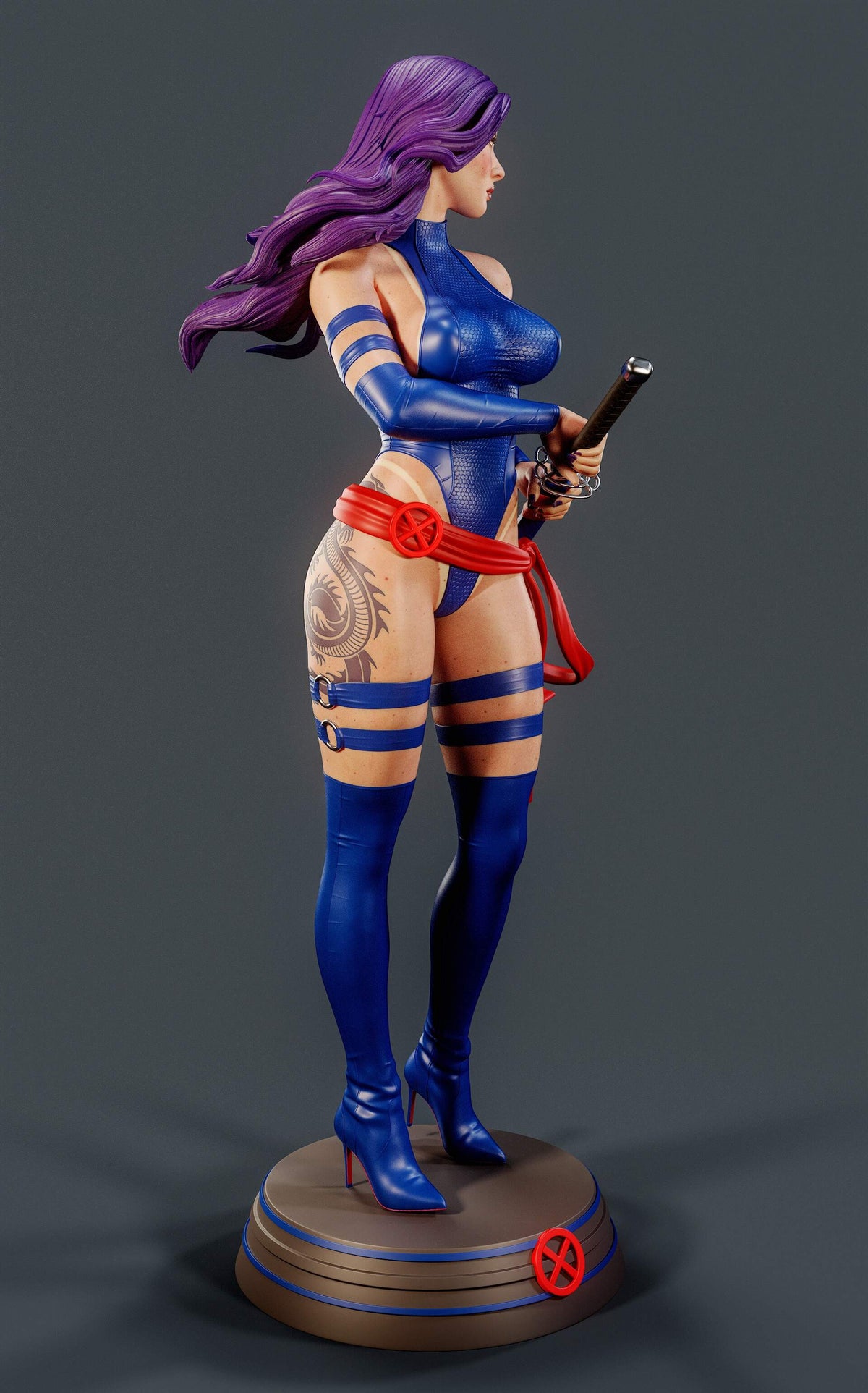 Psylocke Sculpture (75mm to 500mm) - Unassembled/Unpainted/3D Print