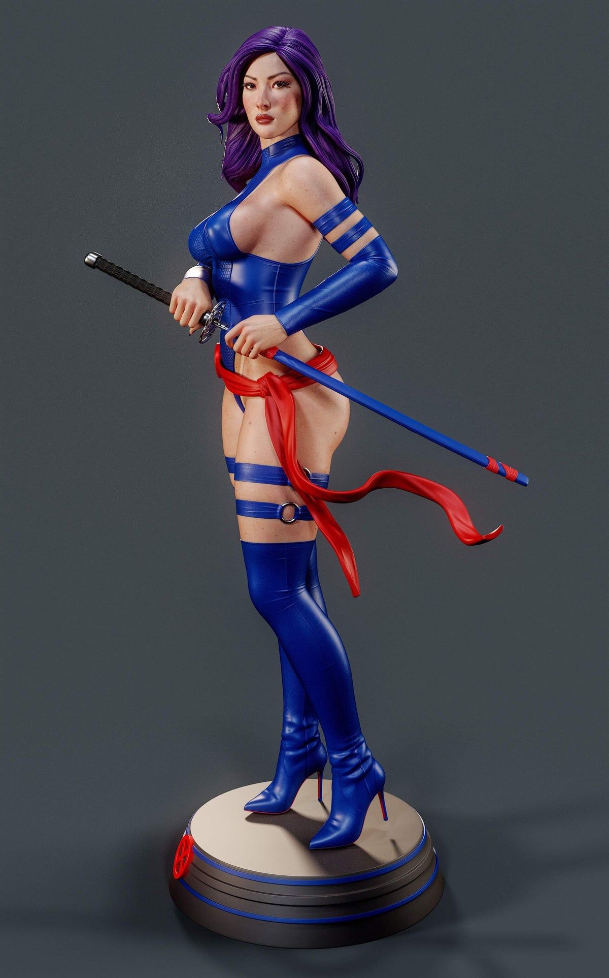 Psylocke Sculpture (75mm to 500mm) - Unassembled/Unpainted/3D Print