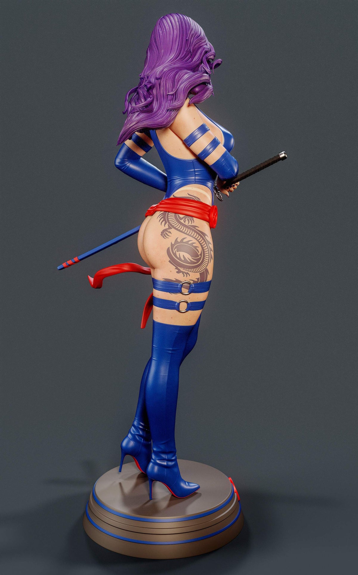 Psylocke Sculpture (75mm to 500mm) - Unassembled/Unpainted/3D Print