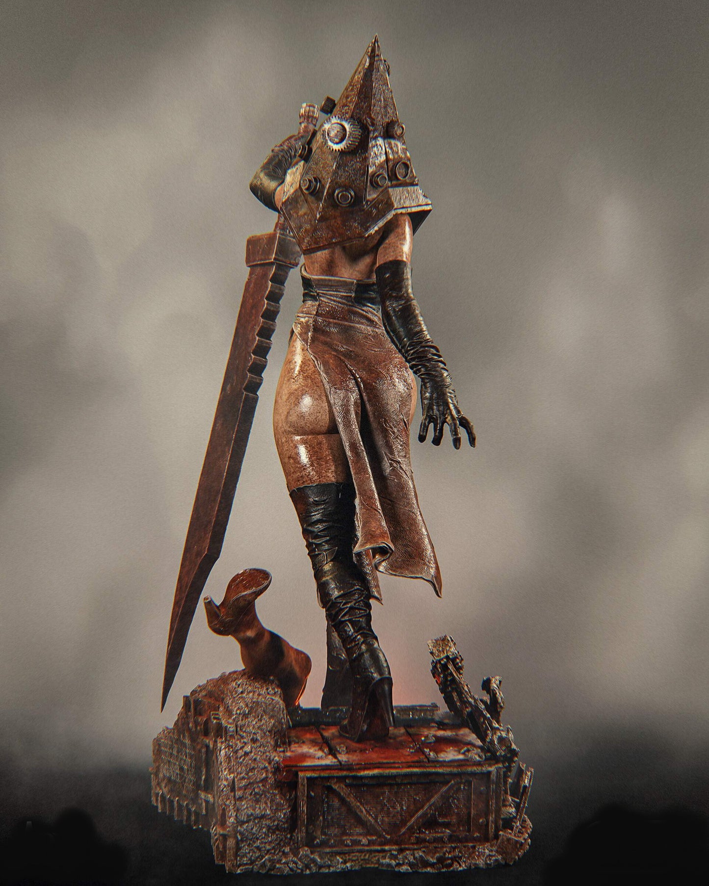 Pyramid Head Sculpture (75mm to 500mm) - Unassembled/Unpainted/3D Print