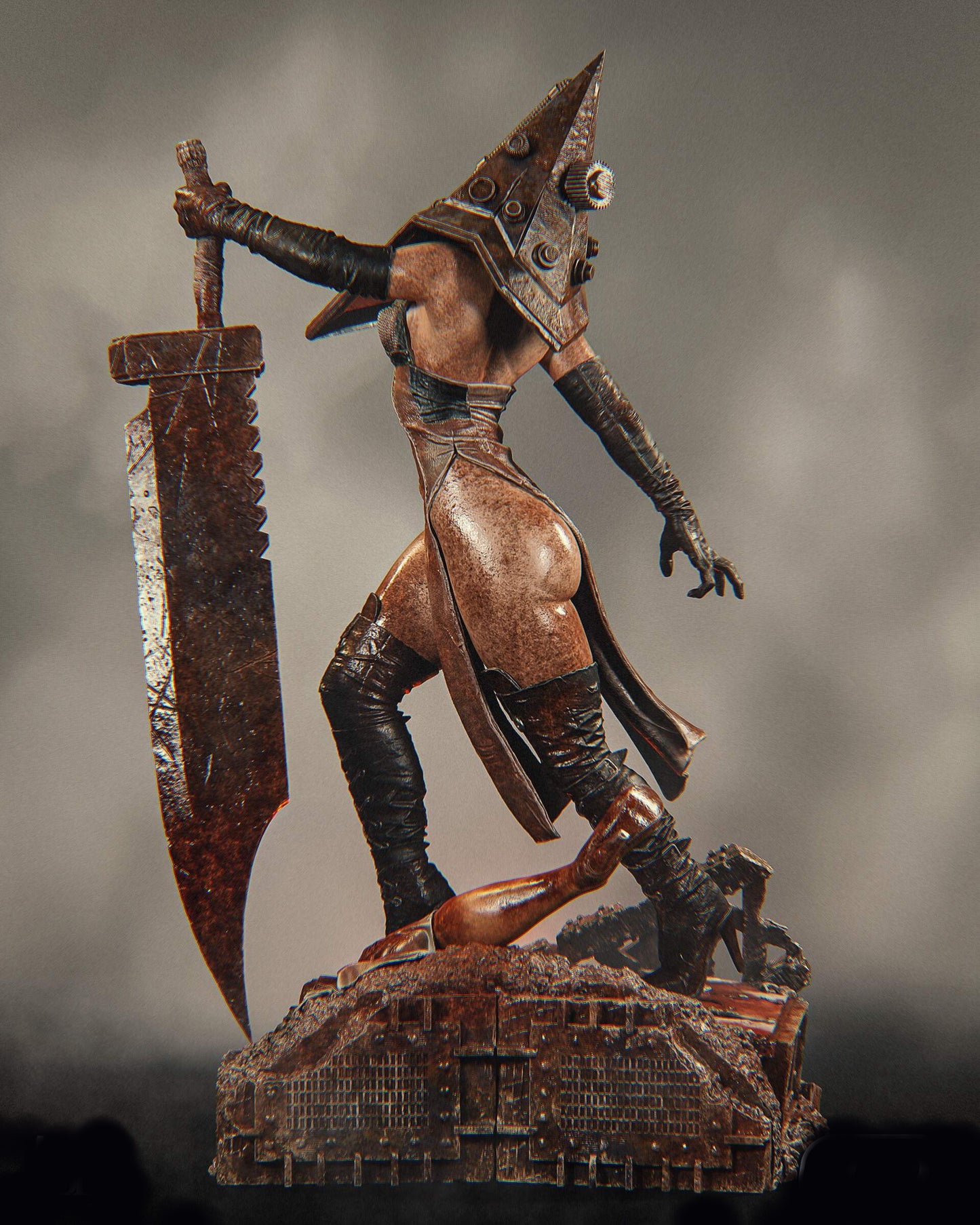 Pyramid Head Sculpture (75mm to 500mm) - Unassembled/Unpainted/3D Print