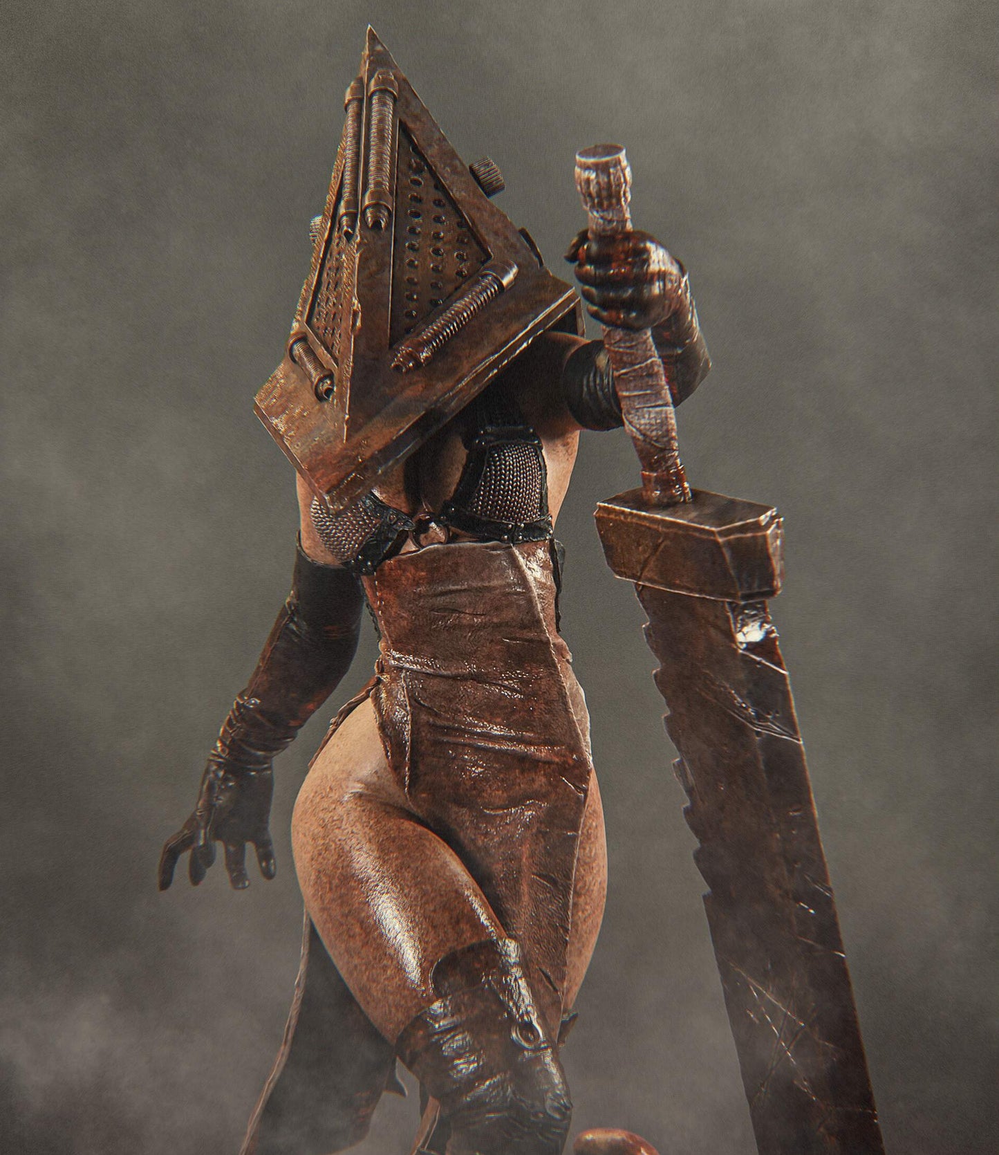 Pyramid Head Sculpture (75mm to 500mm) - Unassembled/Unpainted/3D Print