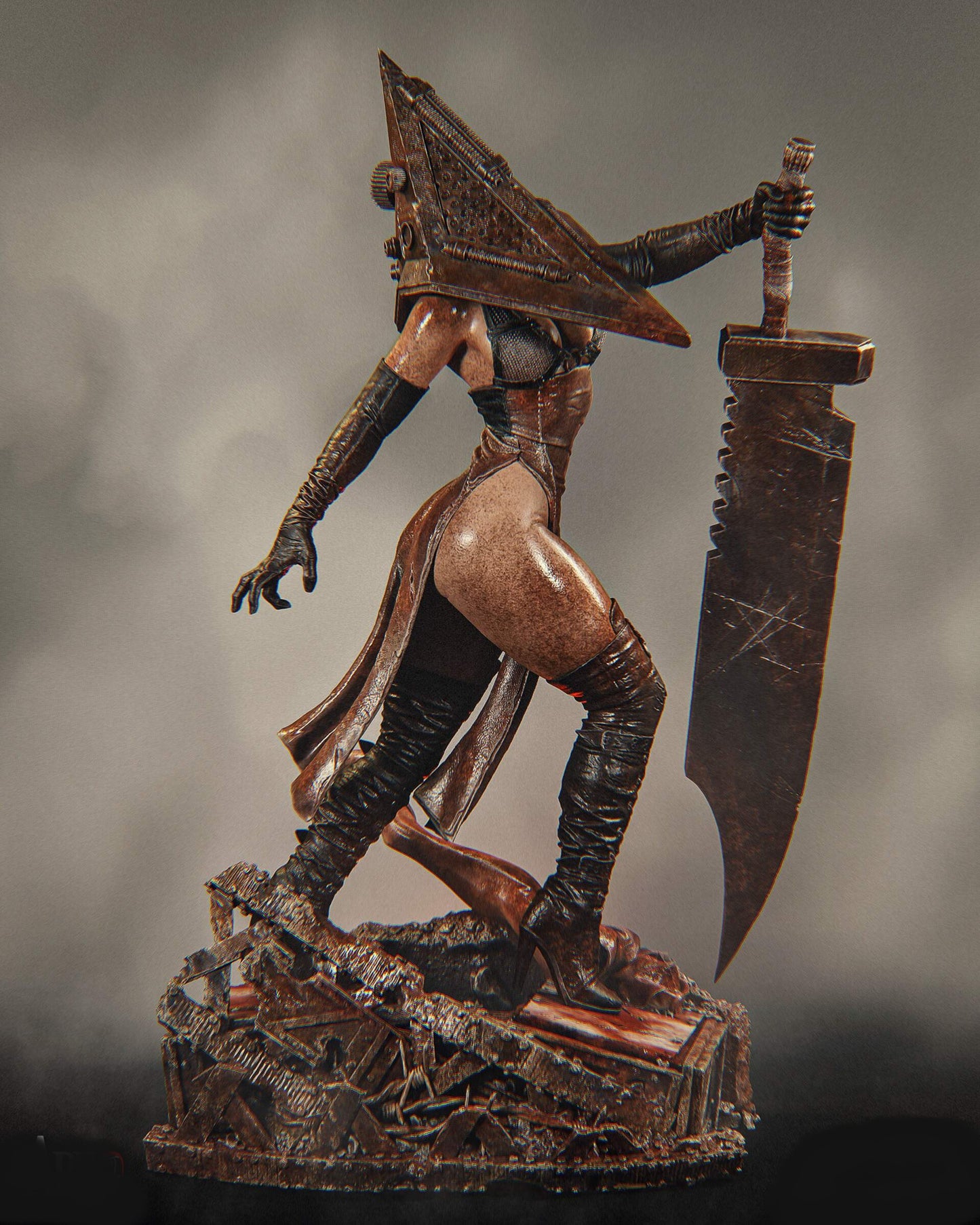 Pyramid Head Sculpture (75mm to 500mm) - Unassembled/Unpainted/3D Print