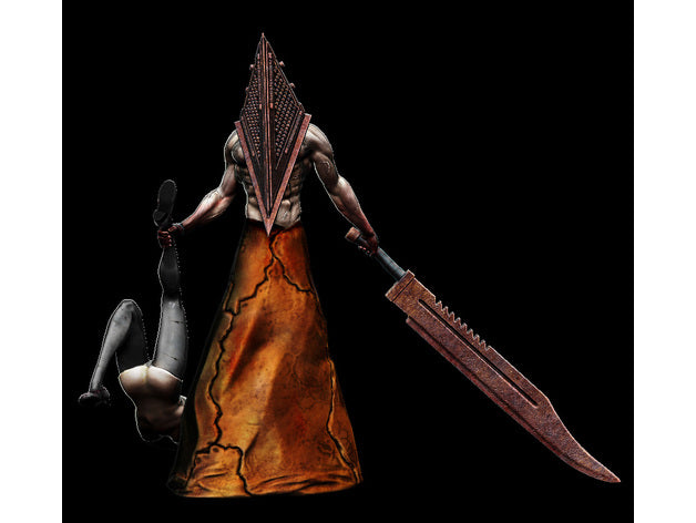 Pyramid Head with Nurse Diorama - by Dungeons and Dragons - Tabletop RPG Miniature - Roleplaying 3D Printed Fantasy Mini