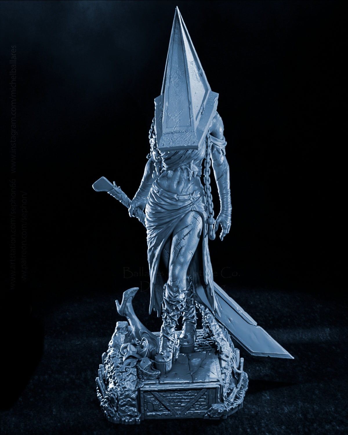 Female Pyramid Head Sculpture (75mm - 300mm) Unpainted / Unassembled / 3D Printed
