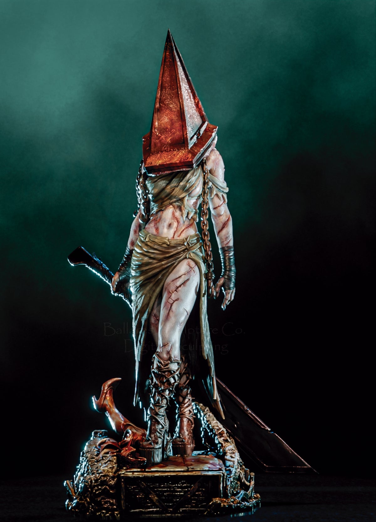 Female Pyramid Head Sculpture (75mm - 300mm) Unpainted / Unassembled / 3D Printed