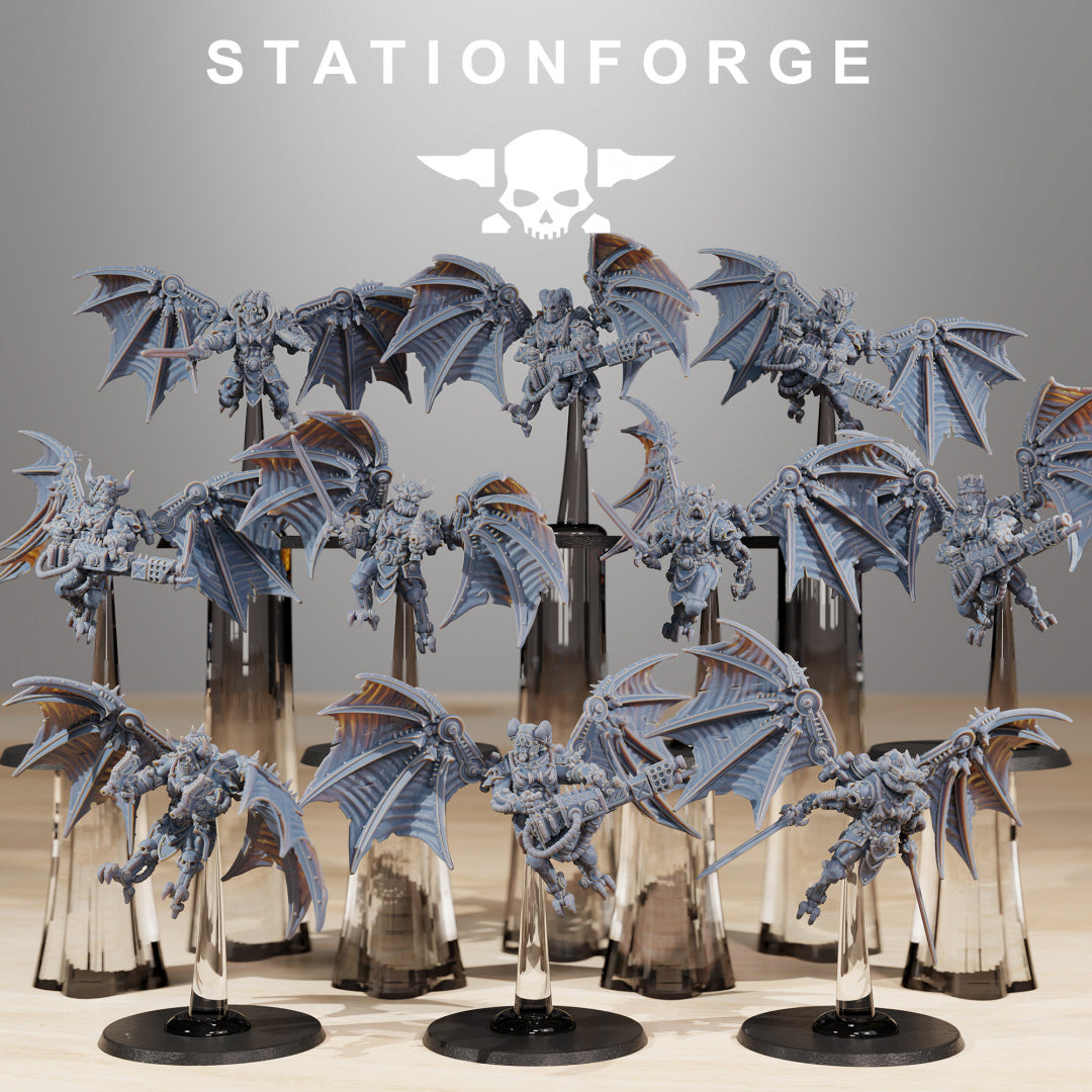 Pythonicus Flyers - Compatible with Warhammer 40K - by Station Forge - Tabletop RPG Miniature - Roleplaying 3D Printed Fantasy Mini