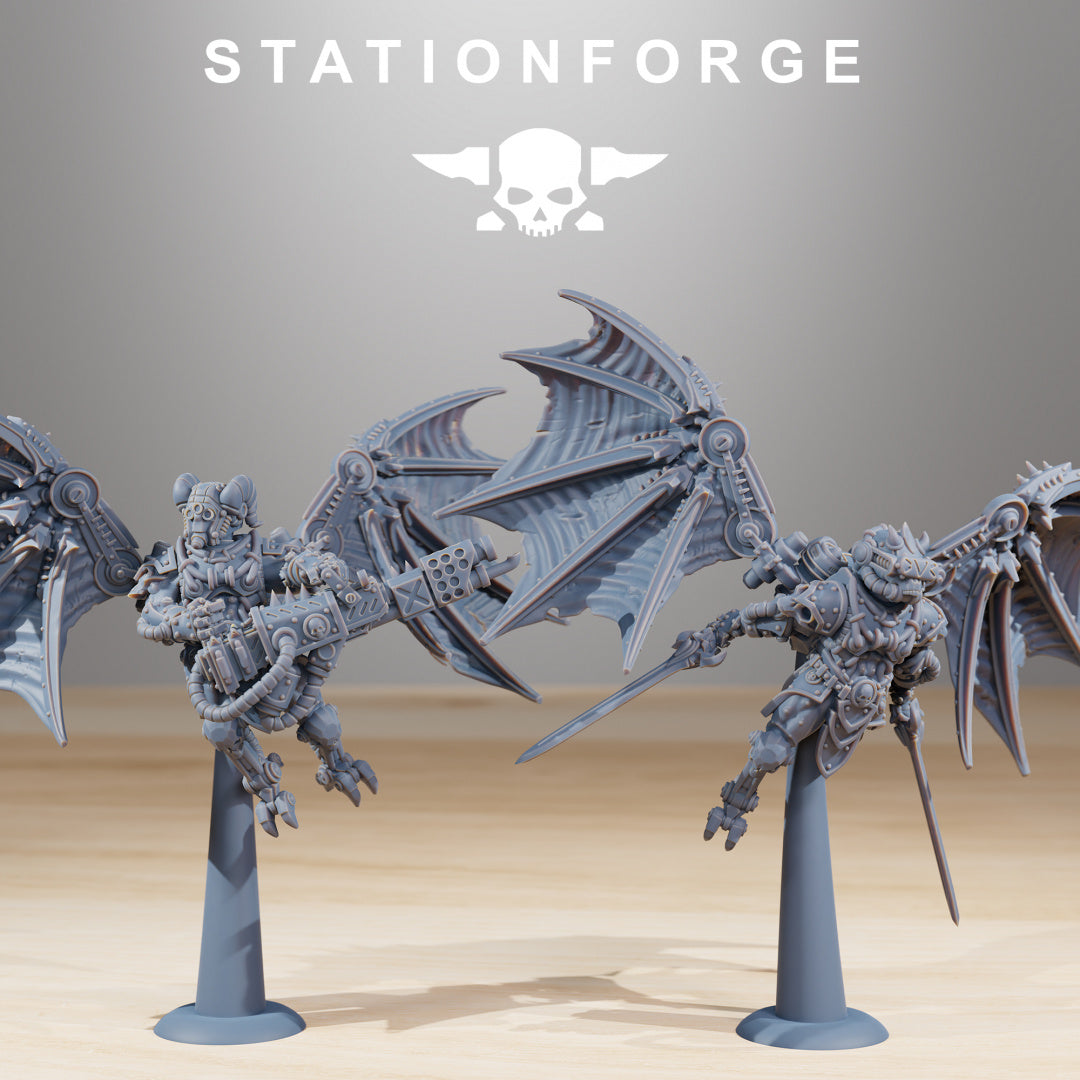 Pythonicus Flyers - Compatible with Warhammer 40K - by Station Forge - Tabletop RPG Miniature - Roleplaying 3D Printed Fantasy Mini