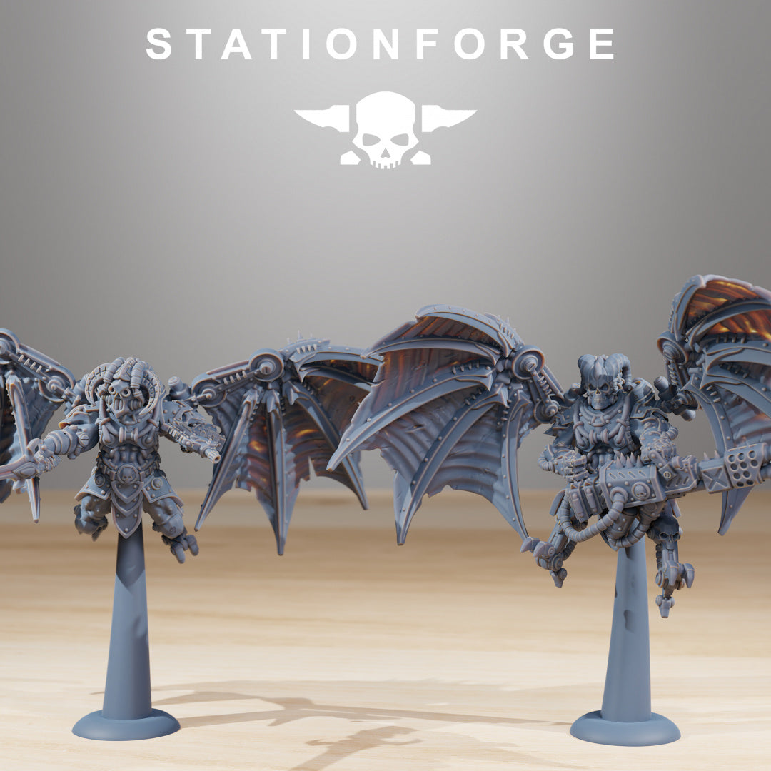 Pythonicus Flyers - Compatible with Warhammer 40K - by Station Forge - Tabletop RPG Miniature - Roleplaying 3D Printed Fantasy Mini