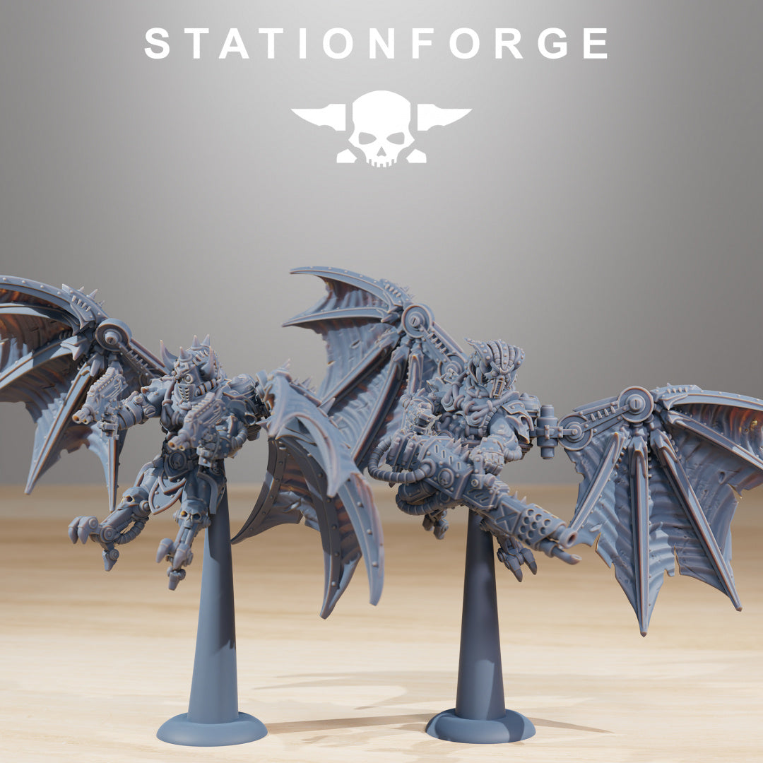 Pythonicus Flyers - Compatible with Warhammer 40K - by Station Forge - Tabletop RPG Miniature - Roleplaying 3D Printed Fantasy Mini