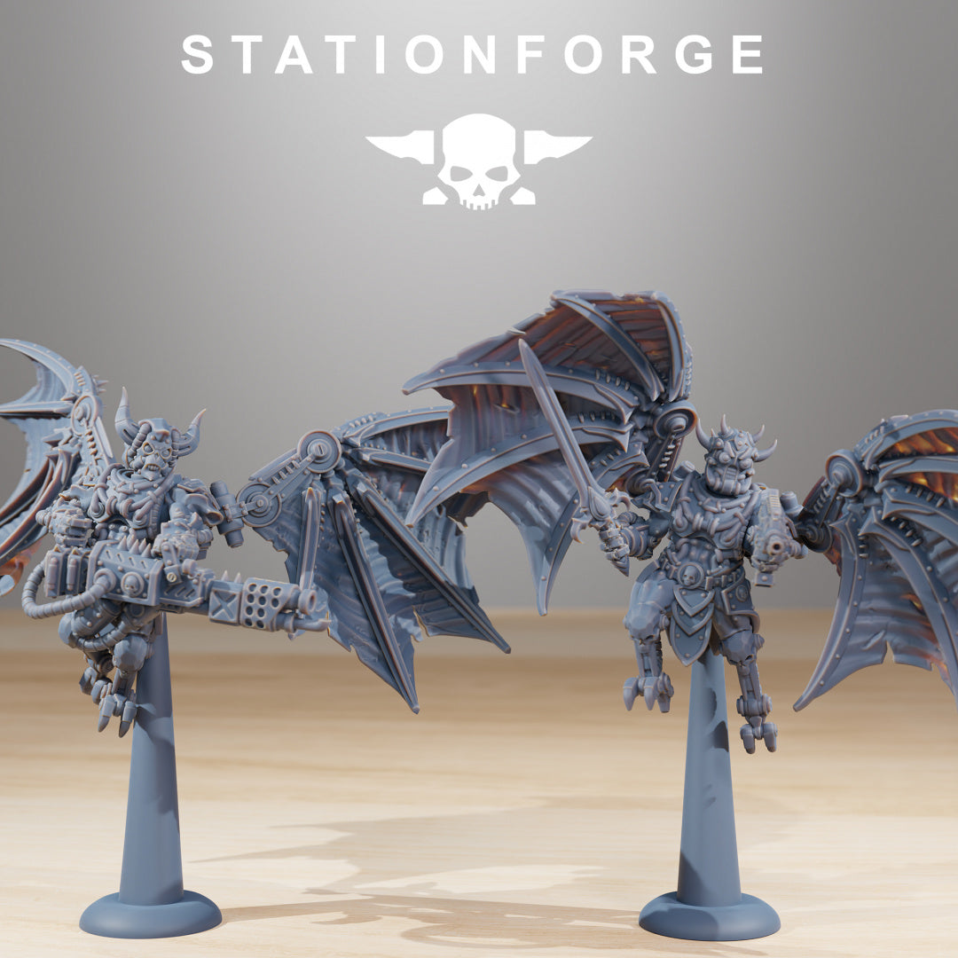 Pythonicus Flyers - Compatible with Warhammer 40K - by Station Forge - Tabletop RPG Miniature - Roleplaying 3D Printed Fantasy Mini