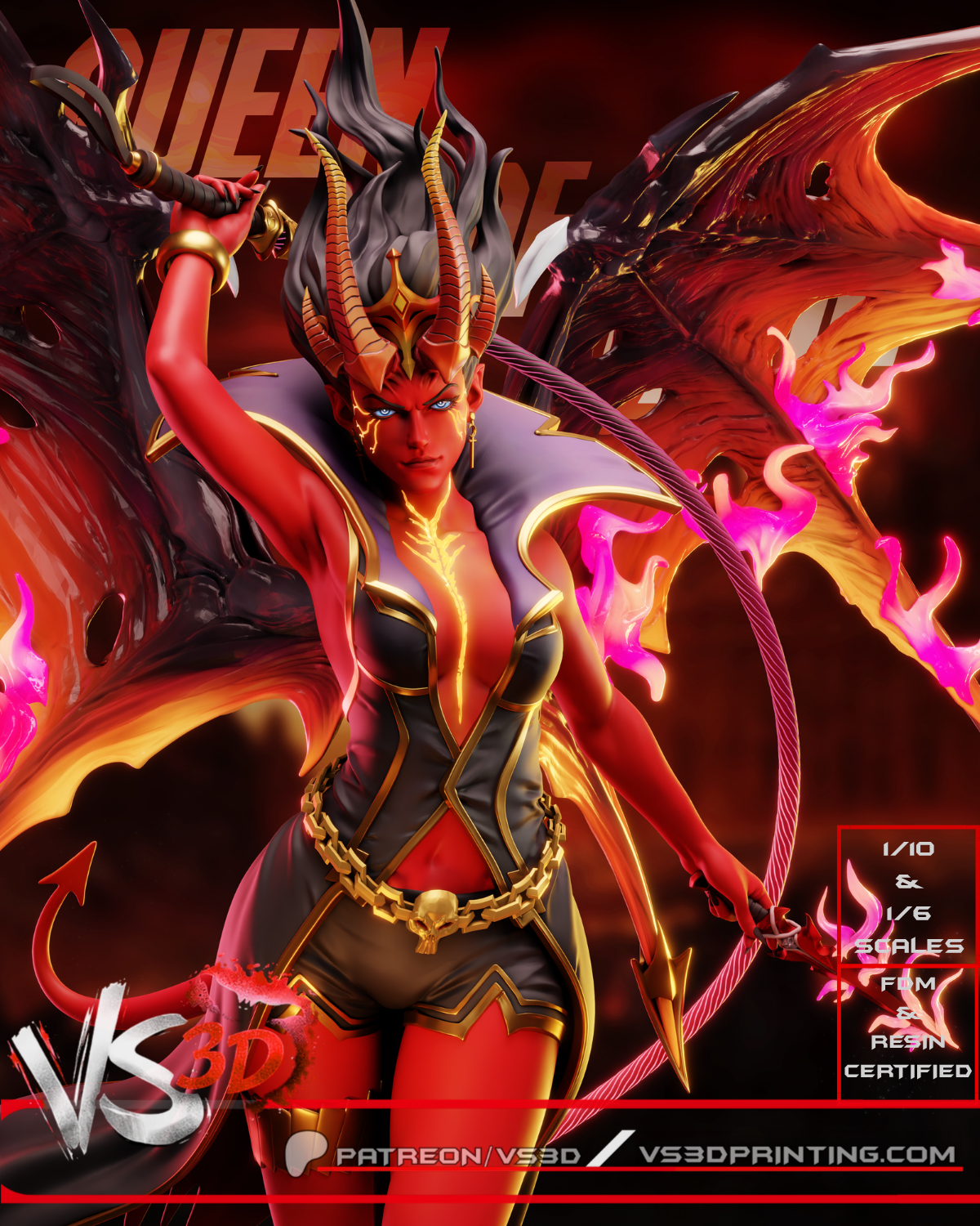 Queen Of Pain Sculpture (75mm to 500mm) - Unassembled/Unpainted/3D Print