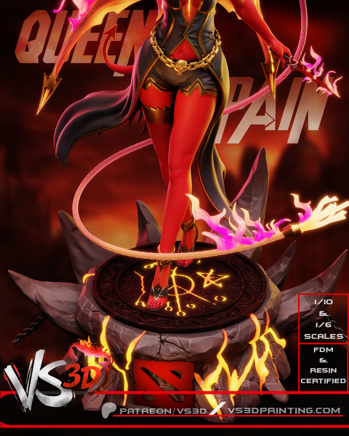 Queen Of Pain Sculpture (75mm to 500mm) - Unassembled/Unpainted/3D Print