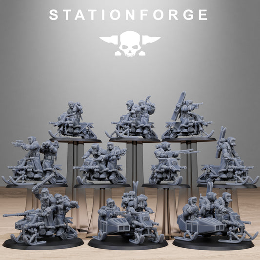GrimGuard FrostWatch Snowbikers (x10) - by Station Forge - TTRPG - Wargaming - Grimdark