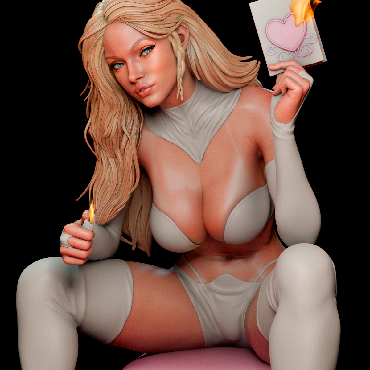 Emma Frost Sculpture (75mm to 500mm) - Unassembled/Unpainted/3D Print