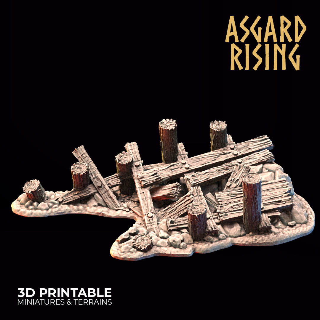 RUINED PIER piece - Scatter Terrain - by Asgardian Rising - Tabletop RPG Miniature - Roleplaying 3D Printed Fantasy Mini