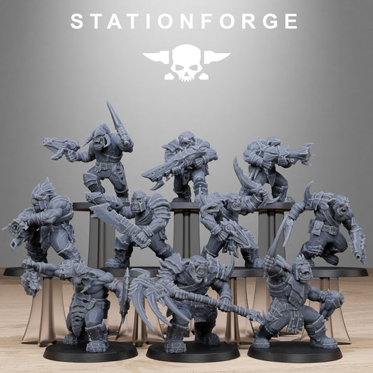Orkaz Biotech Looters (x10) - by Station Forge - TTRPG - Wargaming - Grimdark