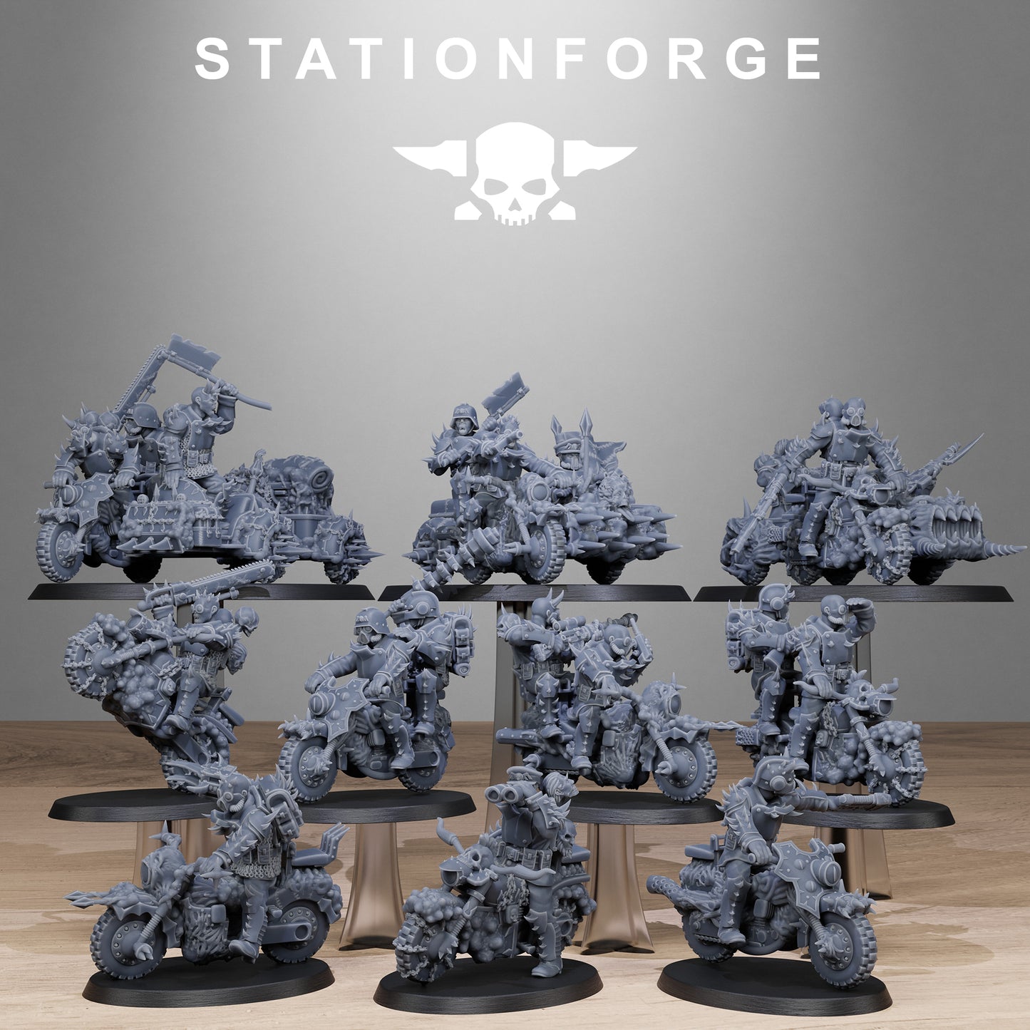 Corrupted Guard Bikers (x10) - TTRPG - Wargaming - Grimdark