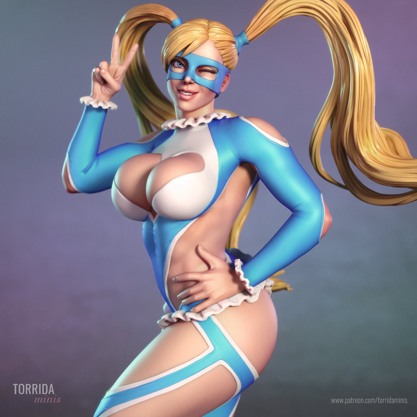 Rainbow Mika Sculpture (75mm to 500mm) - Unassembled/Unpainted/3D Print