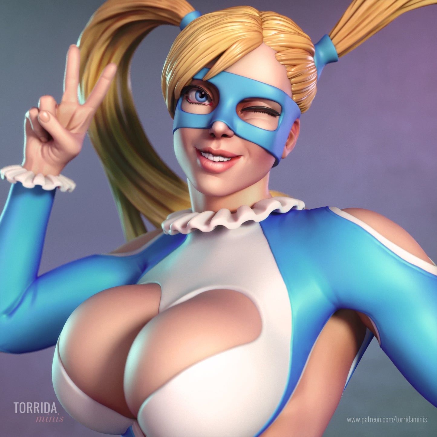 Rainbow Mika Sculpture (75mm to 500mm) - Unassembled/Unpainted/3D Print