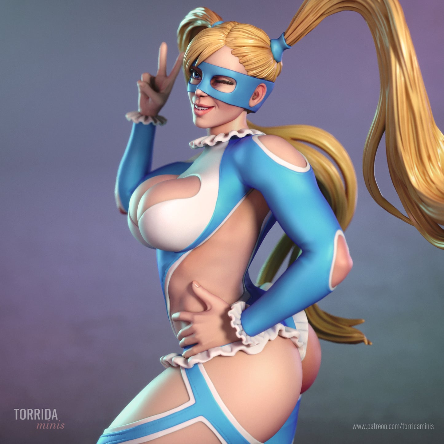 Rainbow Mika Sculpture (75mm to 500mm) - Unassembled/Unpainted/3D Print