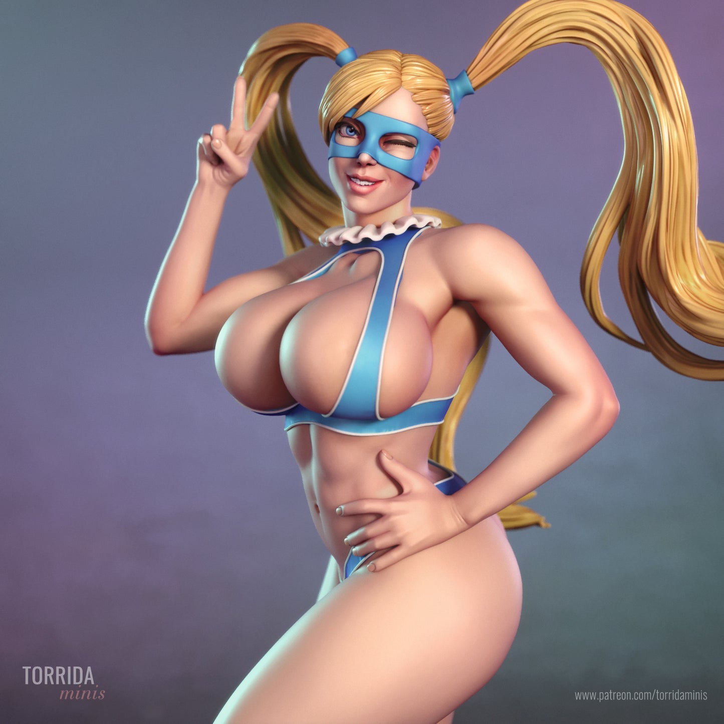 Rainbow Mika Sculpture (75mm to 500mm) - Unassembled/Unpainted/3D Print