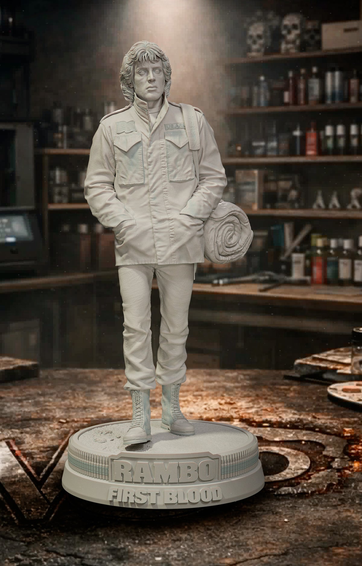 John Rambo Sculpture(75mm to 500mm) - Unassembled/Unpainted/3D Print