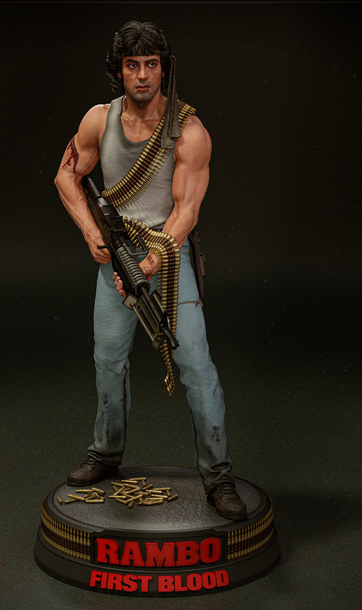 John Rambo V2 Sculpture(75mm to 500mm) - Unassembled/Unpainted/3D Print