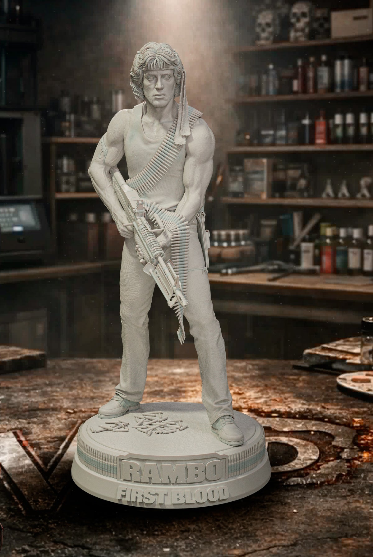 John Rambo V2 Sculpture(75mm to 500mm) - Unassembled/Unpainted/3D Print