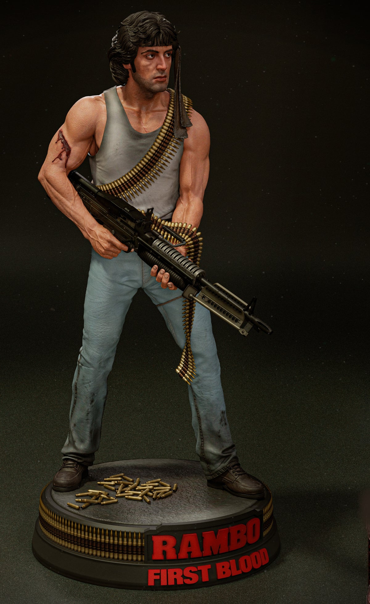 John Rambo V2 Sculpture(75mm to 500mm) - Unassembled/Unpainted/3D Print