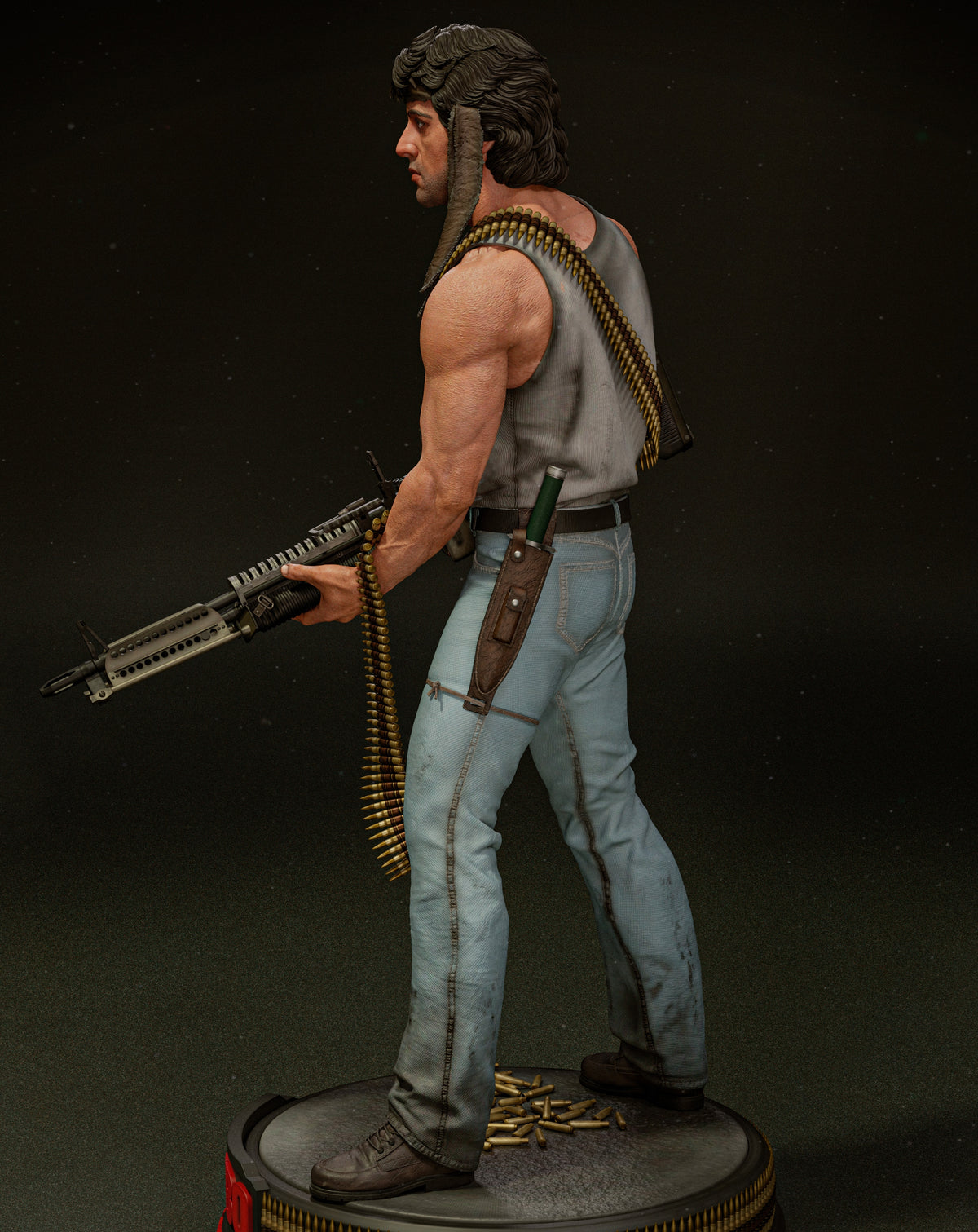 John Rambo V2 Sculpture(75mm to 500mm) - Unassembled/Unpainted/3D Print