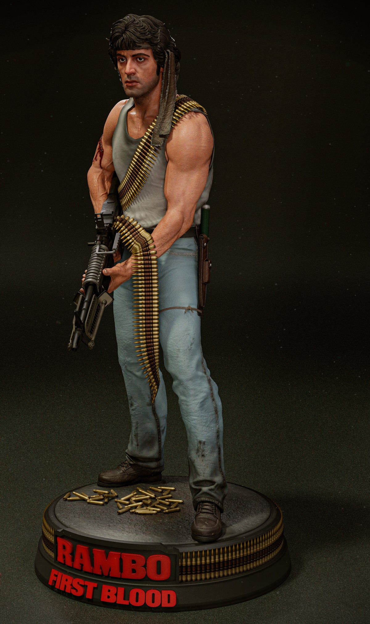 John Rambo V2 Sculpture(75mm to 500mm) - Unassembled/Unpainted/3D Print