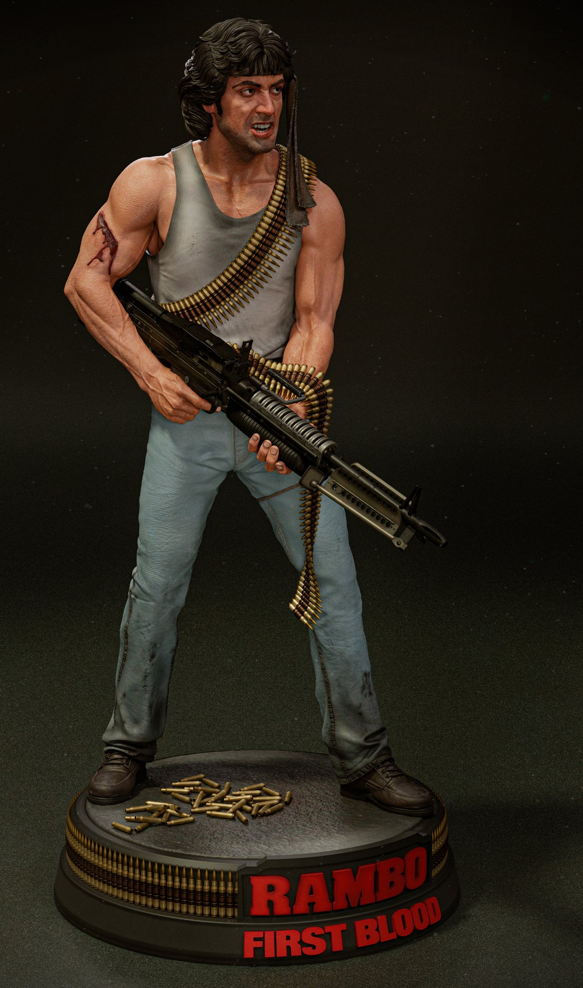 John Rambo V2 Sculpture(75mm to 500mm) - Unassembled/Unpainted/3D Print