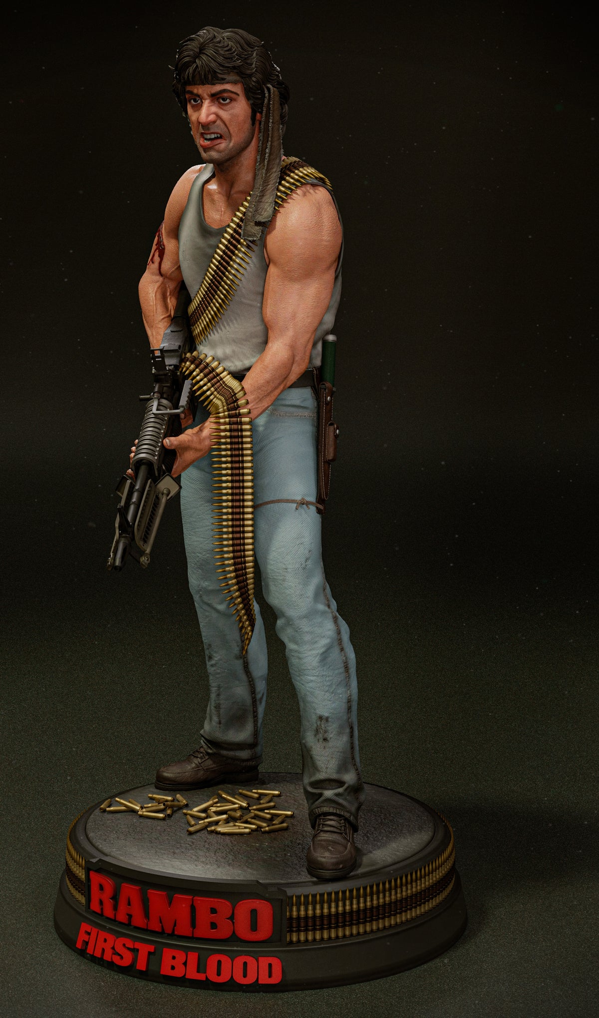 John Rambo V2 Sculpture(75mm to 500mm) - Unassembled/Unpainted/3D Print