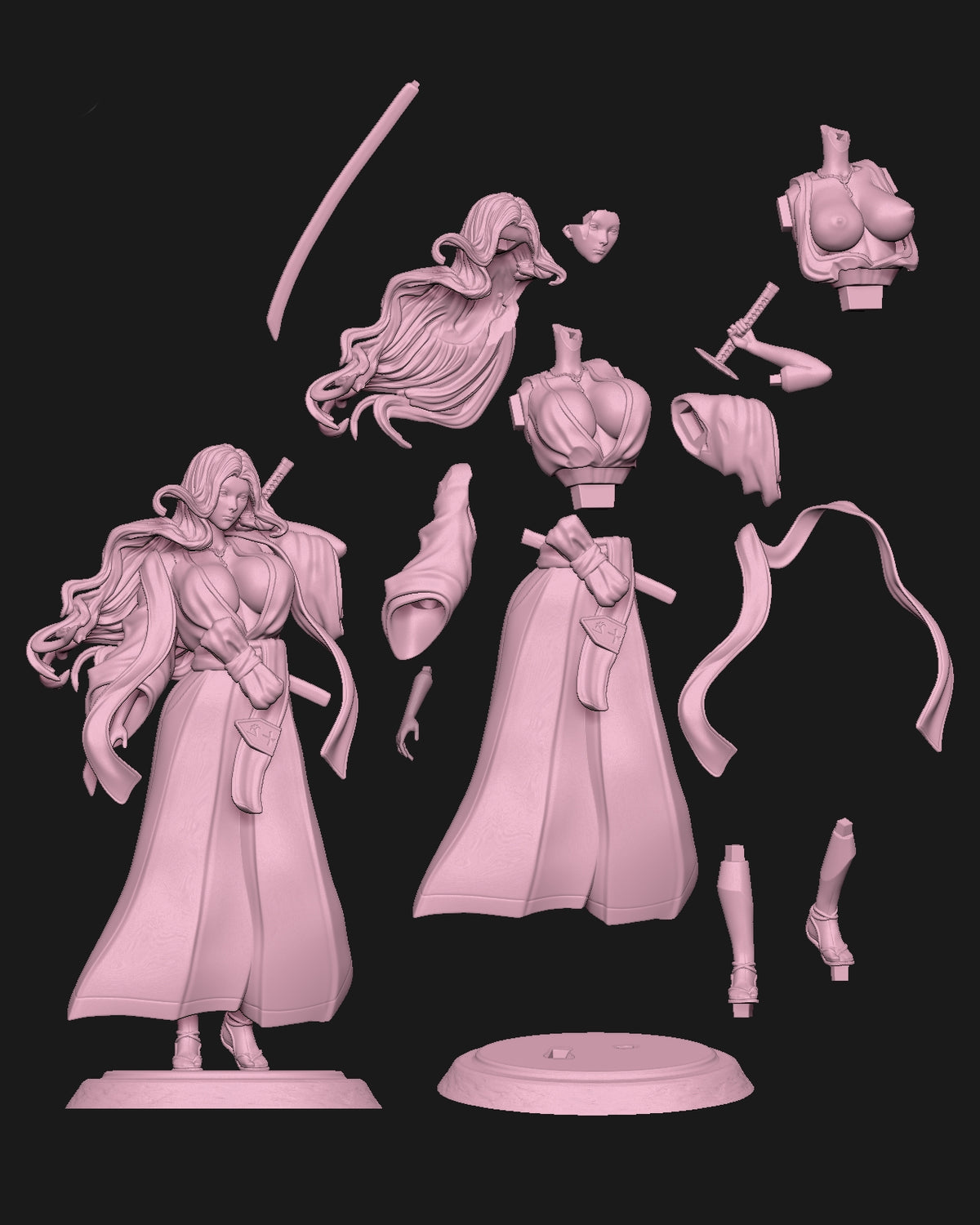 Rangiku Matsumoto SFW/NSFW Sculpture(75mm to 500mm) - Unassembled/Unpainted/3D Print